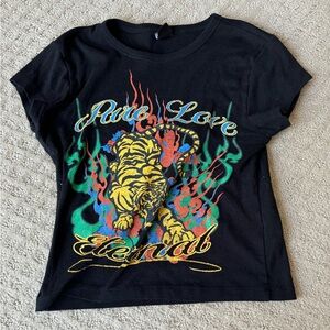 Urban Outfitters Pure Love Tiger Shrunken Baby Tee